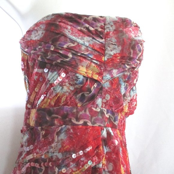 DIANE VON FURSTENBERG SILK Floral Sequin Dress - Picture 4 of 5